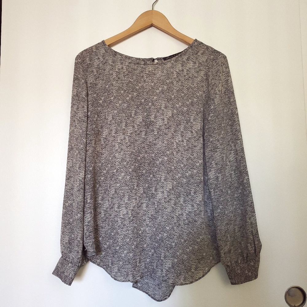 Rose and Olive long sleeve top with draped back